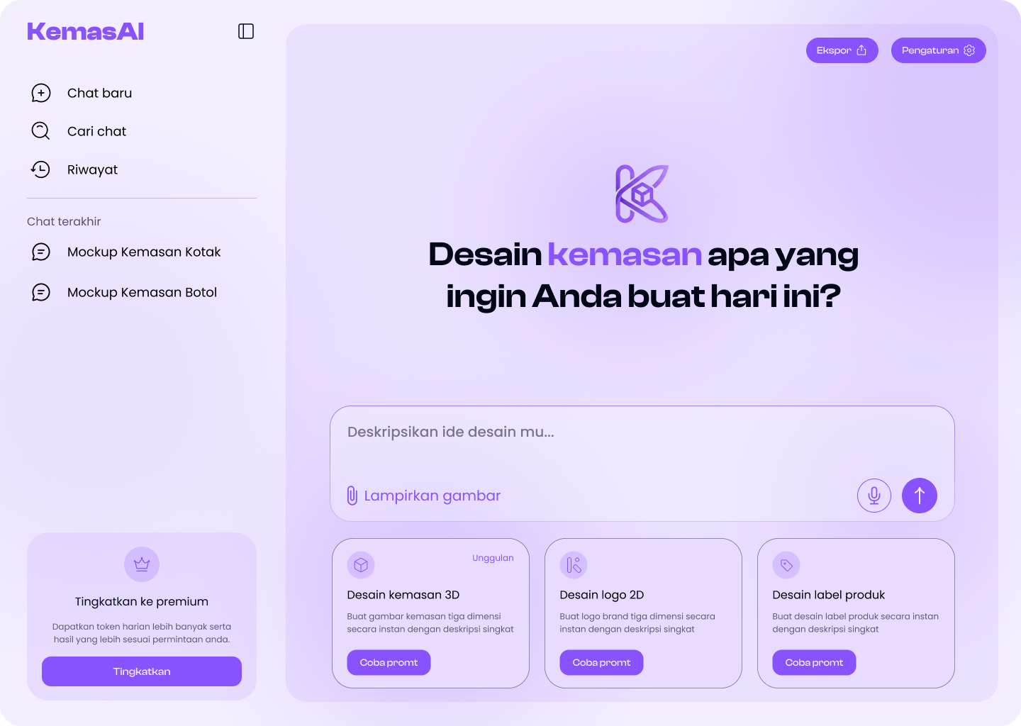 Dashboard Kemasify
